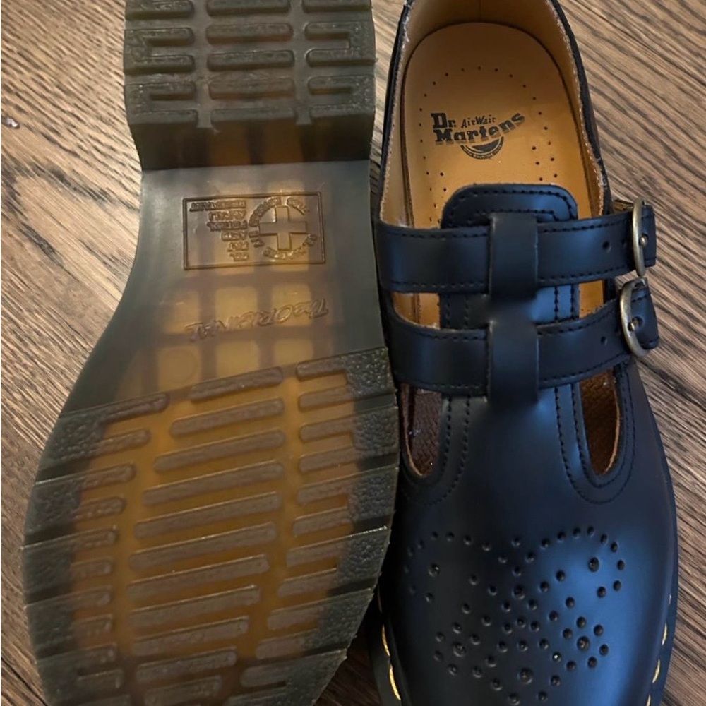 Dr. Martens Women Black Mary Jane Double-Strap Shoes - Picture 4 of 5